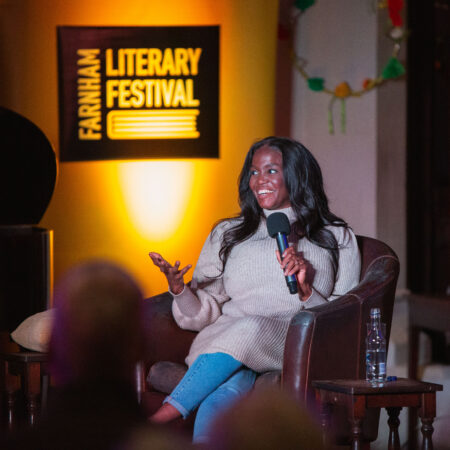 Author on stage